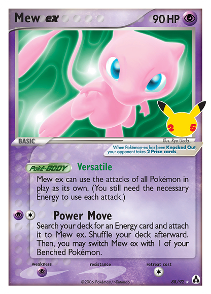 Mew ex 88/92 Classic Collection Celebrations: Classic Collection Pokemon