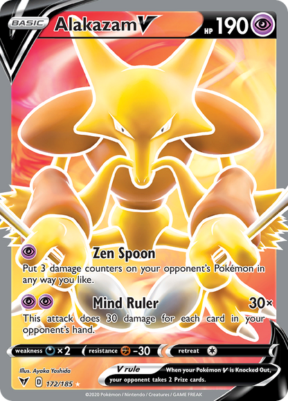 Alakazam V 172/185 Ultra Rare Vivid Voltage Pokemon