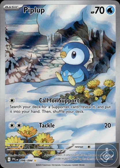 Piplup 098/094 Illustration Rare Phantasmal Flames Pokemon