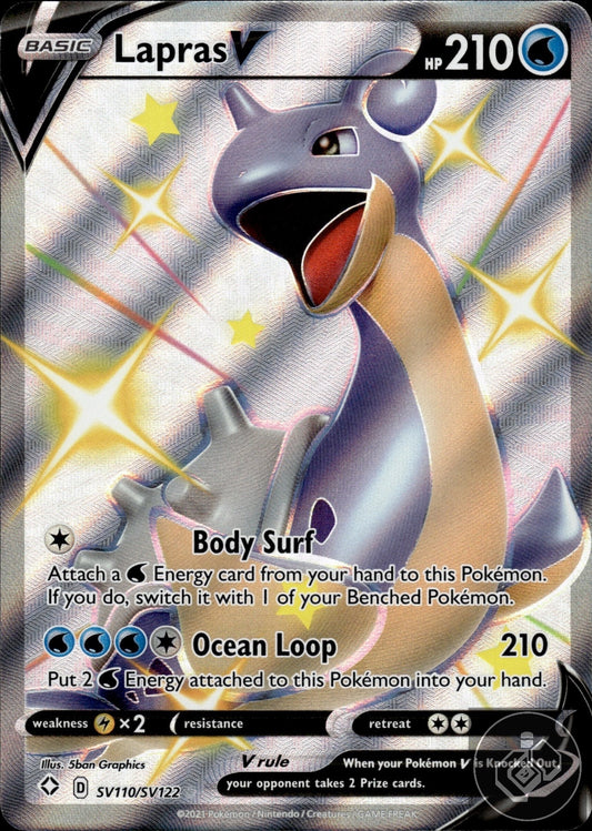 Lapras V SV110/SV122 Holo V Rare Shining Fates Shiny Vault Pokemon