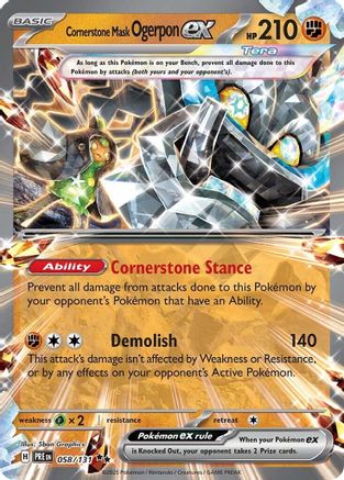 Cornerstone Mask Ogerpon ex 058/131 Holo Prismatic Evolutions Pokemon