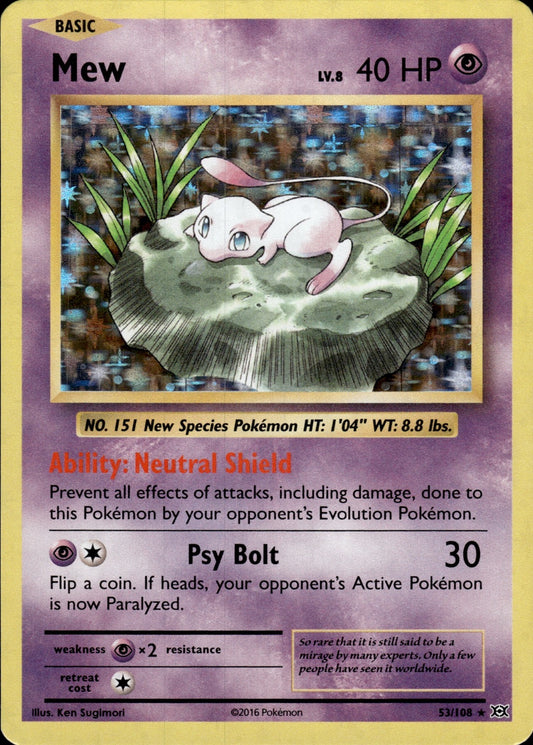 Mew 53/108 Holo Rare Evolutions Pokemon Holo