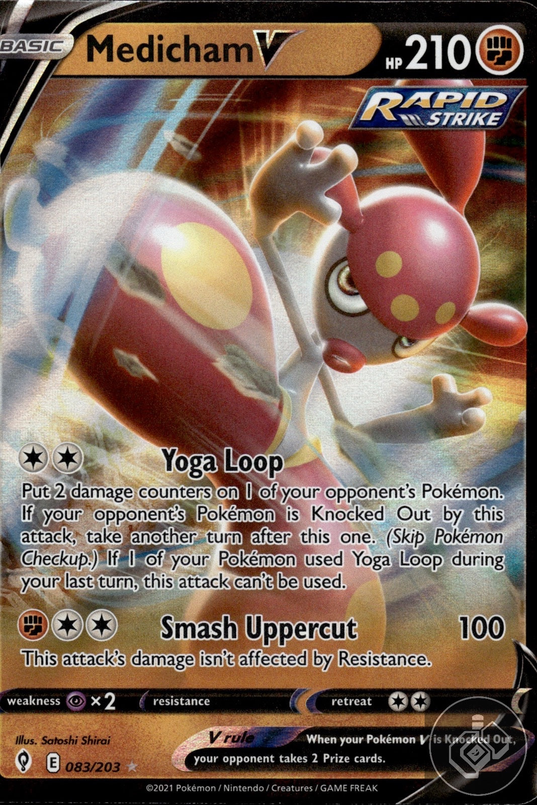 Medicham V 083/203 Holo V Rare Evolving Skies Pokemon