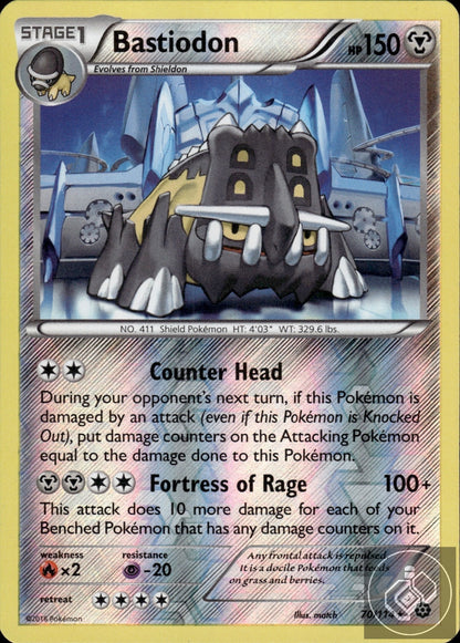Bastiodon 70/114 Rare Steam Siege Pokemon Reverse Holo
