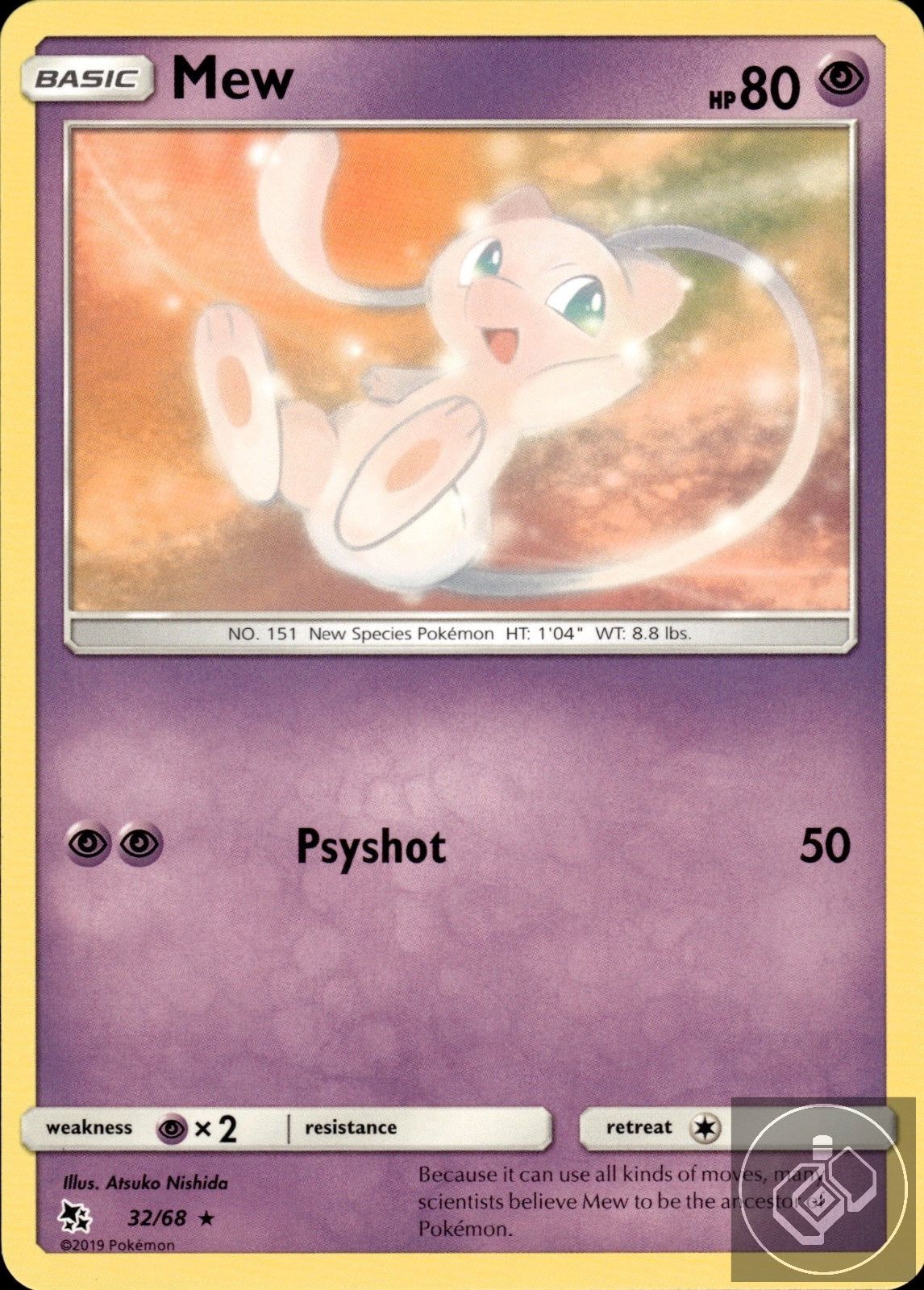 Mew 32/68 Rare Hidden Fates Pokemon