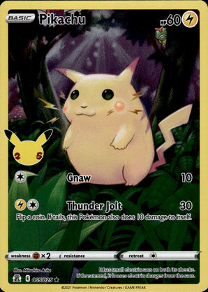 Pikachu 005/025 Holo Rare Celebrations Pokemon