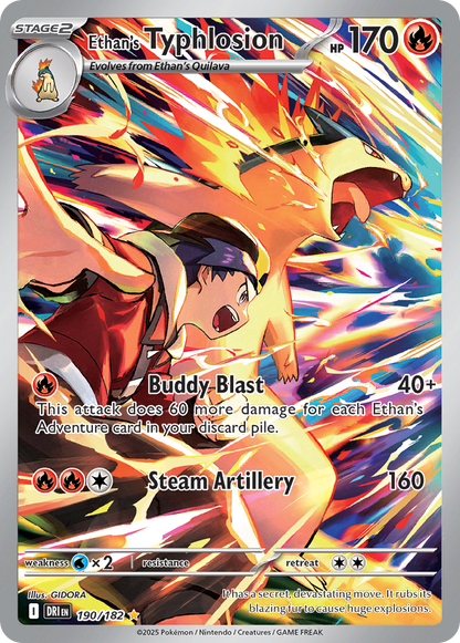 Ethan's Typhlosion 190/182 Illustration Rare Destined Rivals Pokemon