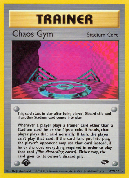 Chaos Gym 102/132 Rare Gym Challenge Pokemon 1st Edition