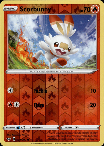 Scorbunny 031/202 Common Sword & Shield Pokemon Reverse Holo