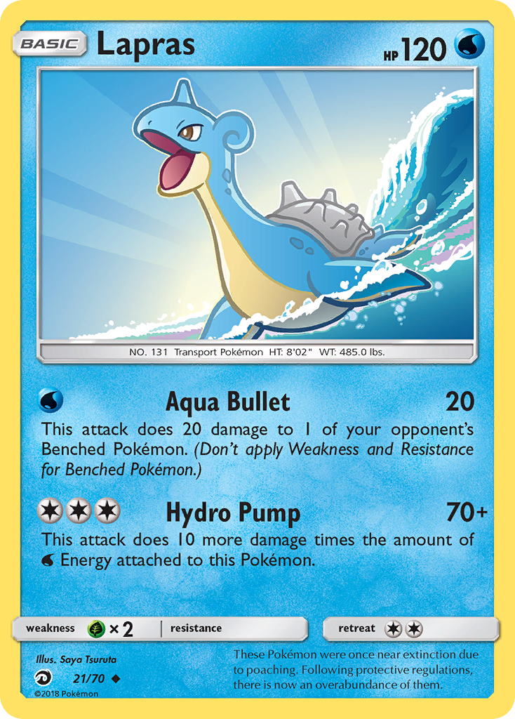 Lapras 21/70 Uncommon Dragon Majesty Pokemon Reverse Holo