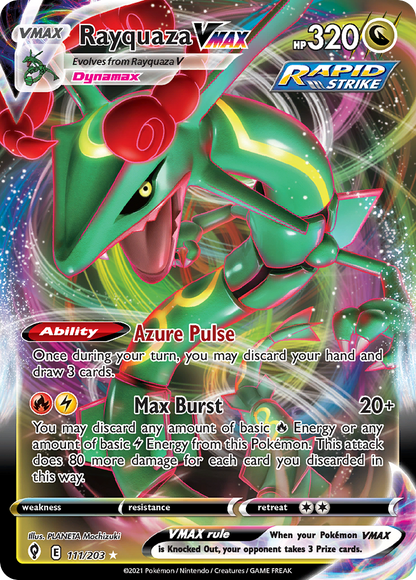 Rayquaza VMAX 111/203 Holo VMAX Rare Evolving Skies Pokemon