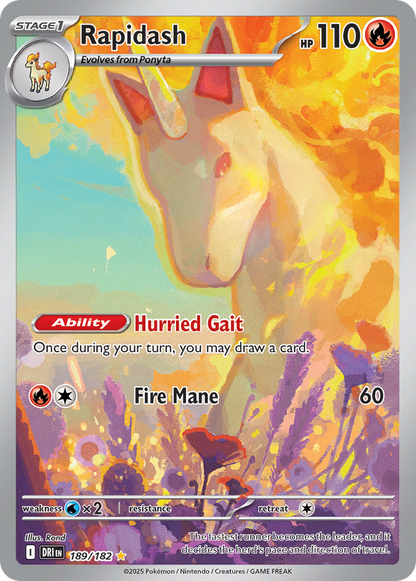 Rapidash 189/182 Illustration Rare Destined Rivals Pokemon