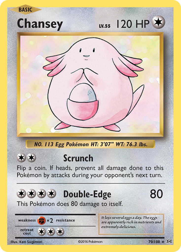 Chansey 70/108 Holo Rare Evolutions Pokemon Holo