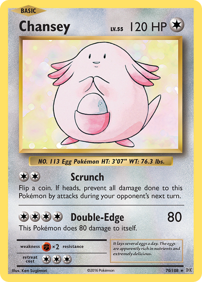 Chansey 70/108 Holo Rare Evolutions Pokemon Holo