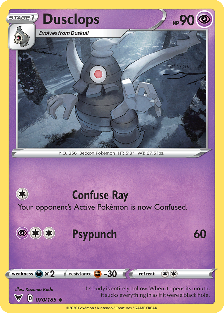 Dusclops 070/185 Uncommon Vivid Voltage Pokemon Reverse Holo