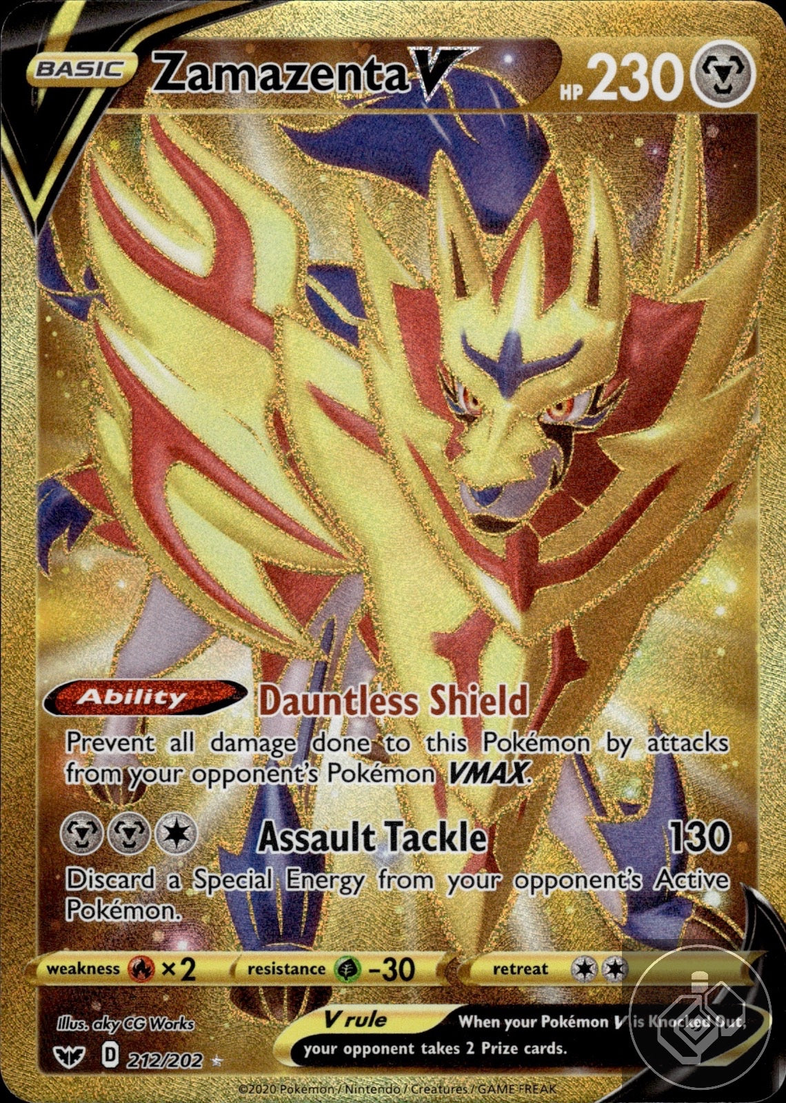 Zamazenta V 212/202 Secret Rare Sword & Shield Pokemon