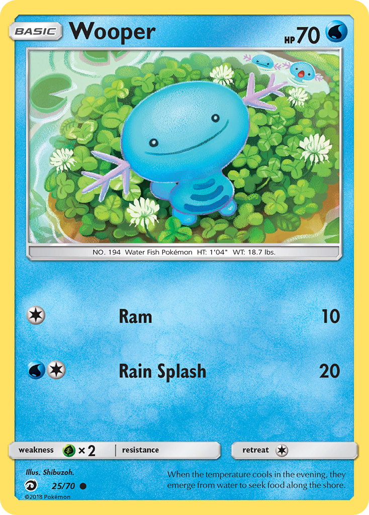 Wooper 25/70 Common Dragon Majesty Pokemon Reverse Holo