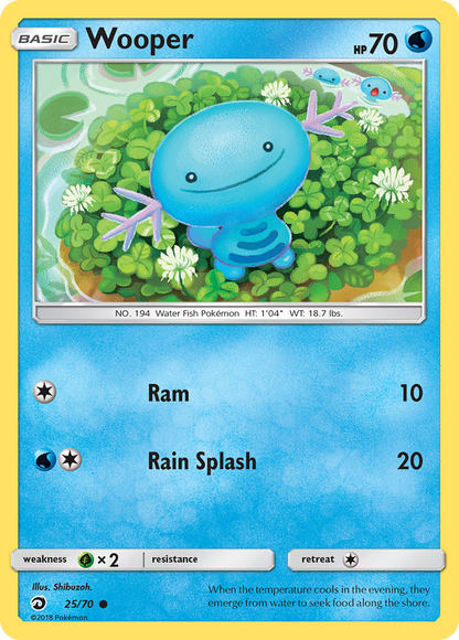 Wooper 25/70 Common Dragon Majesty Pokemon Reverse Holo