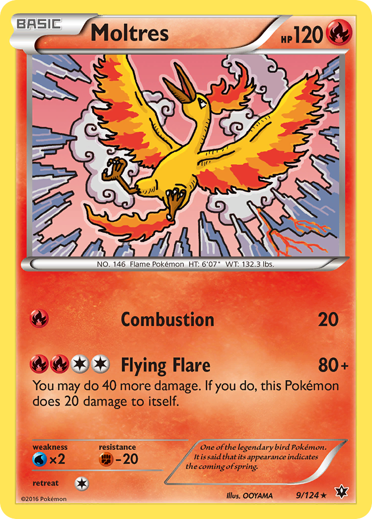 Moltres 9/124 Rare Fates Collide Pokemon