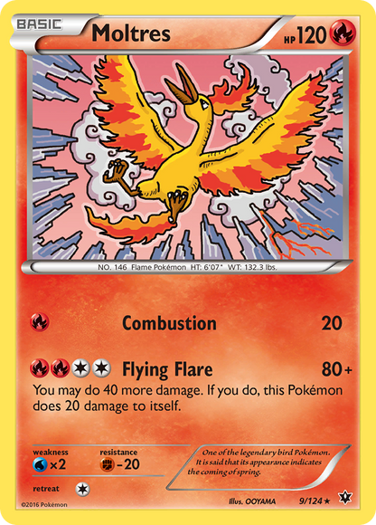 Moltres 9/124 Rare Fates Collide Pokemon