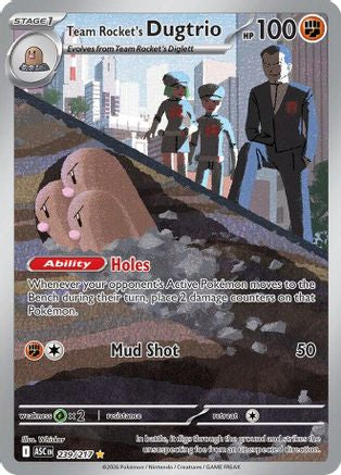 Team Rocket's Dugtrio 239/217 Illustration Rare Ascended Heroes Pokemon