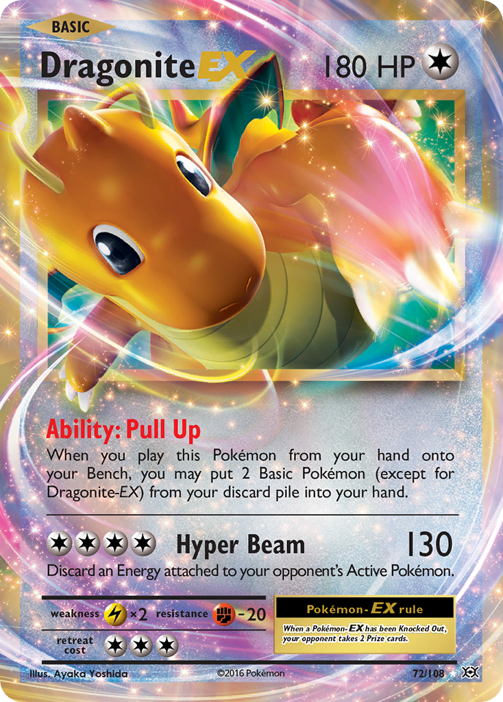 Dragonite EX 72/108 Holo EX Rare Evolutions Pokemon