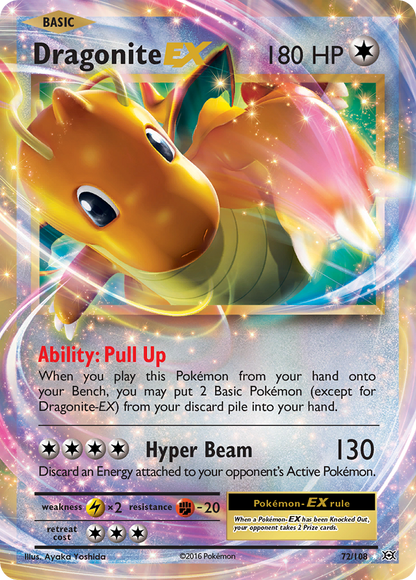 Dragonite EX 72/108 Holo EX Rare Evolutions Pokemon