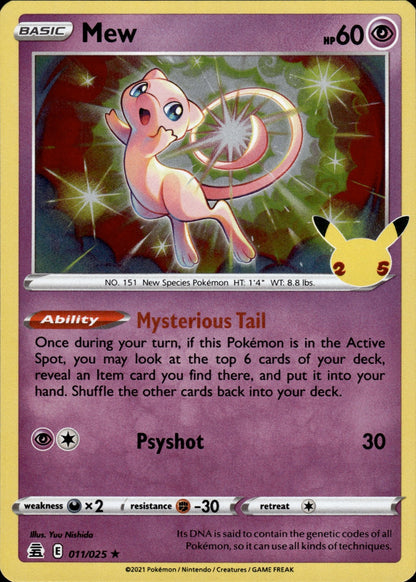Mew 011/025 Holo Rare Celebrations Pokemon
