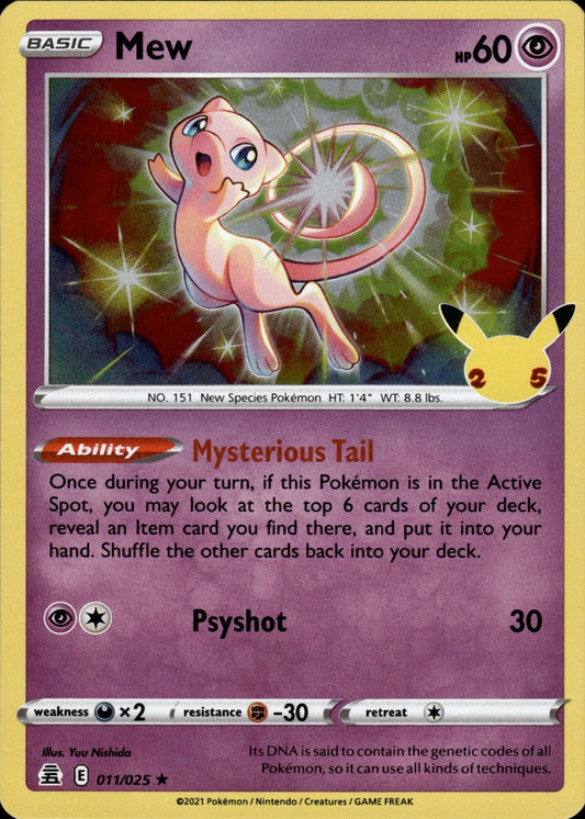 Mew 011/025 Holo Rare Celebrations Pokemon