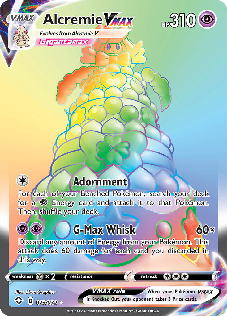 Alcremie VMAX 073/072 Rainbow Rare Shining Fates Pokemon