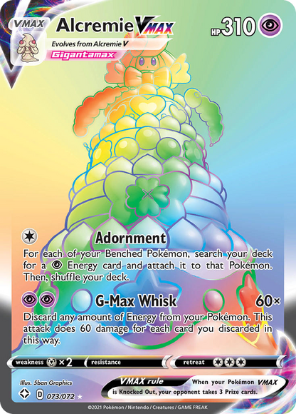Alcremie VMAX 073/072 Rainbow Rare Shining Fates Pokemon