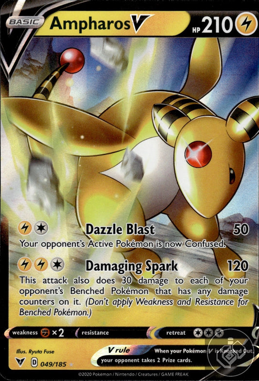 Ampharos V 049/185 Holo V Rare Vivid Voltage Pokemon