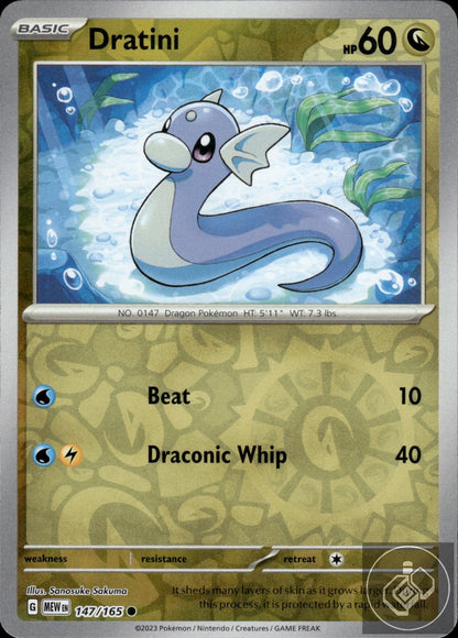 Dratini 147/165 Common 151 Pokemon Reverse Holo