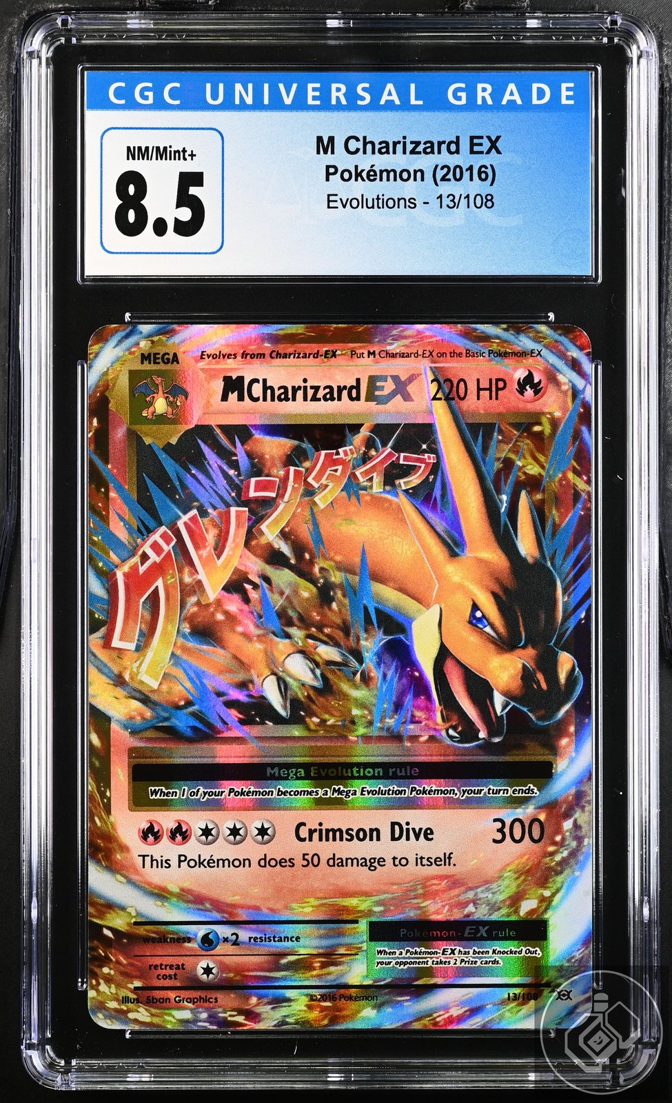 M Charizard EX 13/108 Holo Evolutions Pokemon CGC 8.5 Nm/mint+