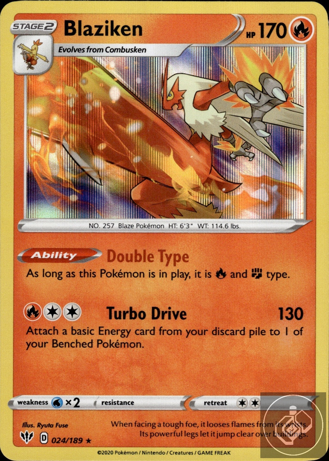 Blaziken 024/189 Holo Rare Darkness Ablaze Pokemon Holo