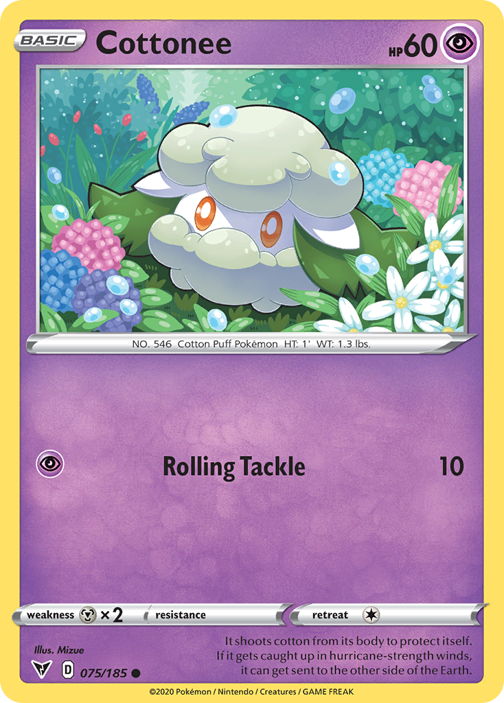 Cottonee 075/185 Common Vivid Voltage Pokemon Reverse Holo