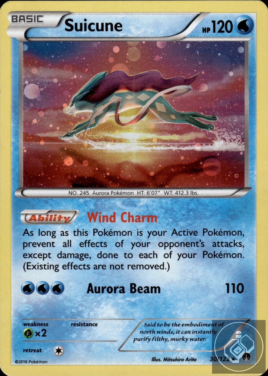 Suicune 30/122 Holo Rare BREAKpoint Pokemon Holo