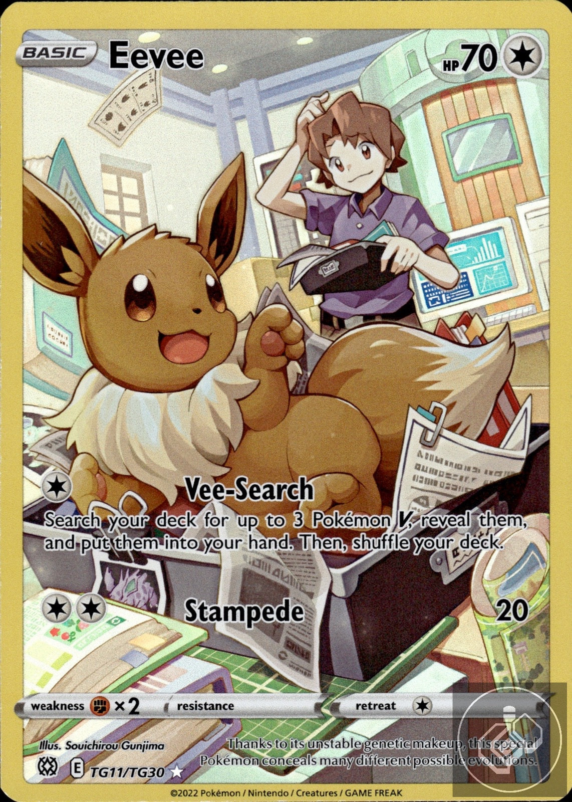 Eevee TG11/TG30 Holo Brilliant Stars Trainer Gallery Pokemon