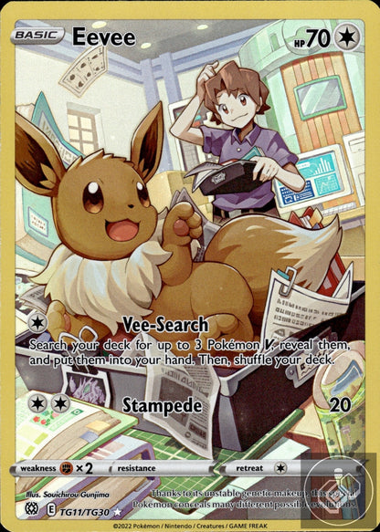 Eevee TG11/TG30 Holo Brilliant Stars Trainer Gallery Pokemon