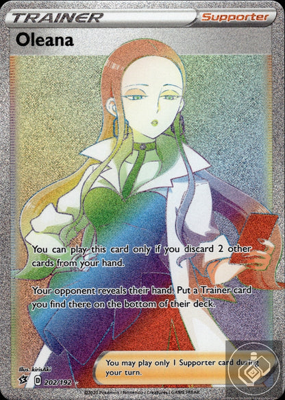 Oleana 202/192 Rainbow Rare Rebel Clash Pokemon