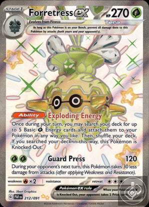 Forretress ex 212/091 Shiny Ultra Rare Paldean Fates Pokemon