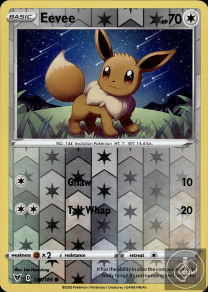 Eevee 130/185 Common Vivid Voltage Pokemon Reverse Holo