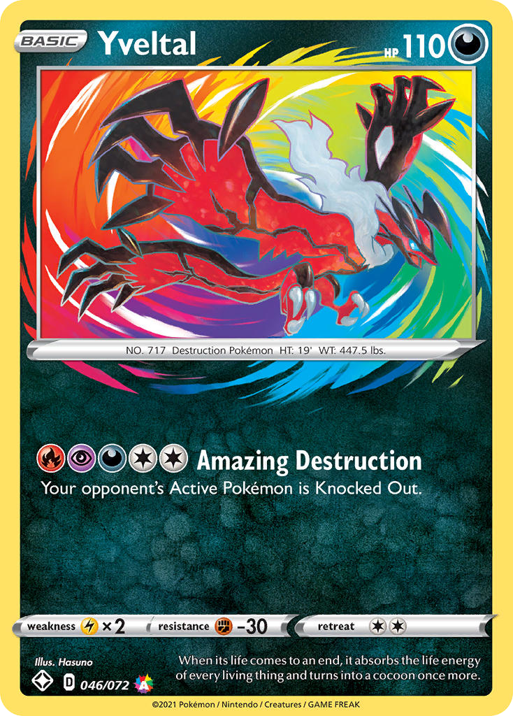 Yveltal 046/072 Amazing Rare Shining Fates Pokemon