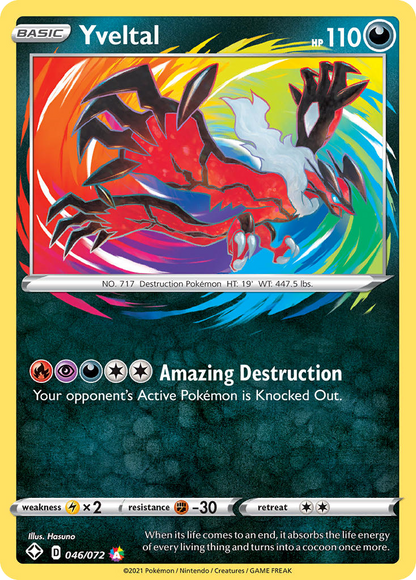 Yveltal 046/072 Amazing Rare Shining Fates Pokemon