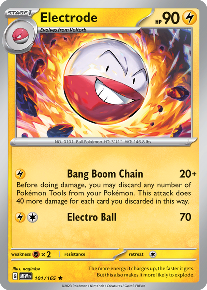 Electrode 101/165 Rare 151 Pokemon Reverse Holo