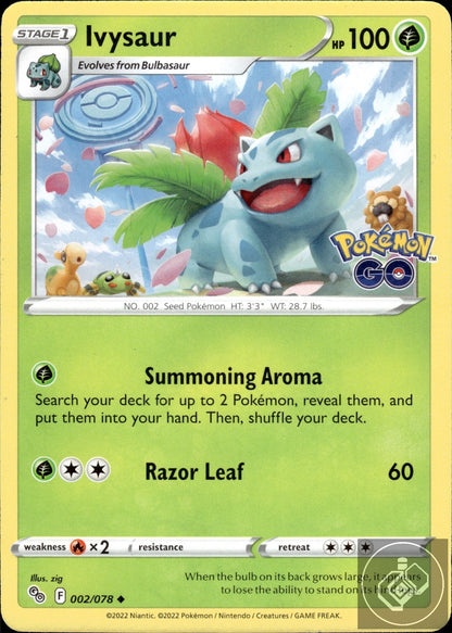 Ivysaur 002/078 Uncommon Pokemon GO Pokemon