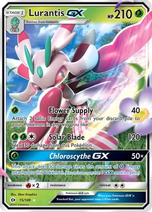 Lurantis GX 15/149 Holo Ultra Rare SM Base Set Pokemon