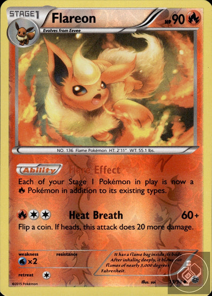 Flareon 13/98 Uncommon Ancient Origins Pokemon Reverse Holo