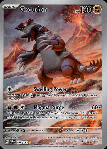 Groudon 199/182 Illustration Rare Paradox Rift Pokemon
