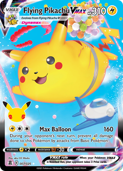Flying Pikachu VMAX 007/025 Holo VMAX Rare Celebrations Pokemon